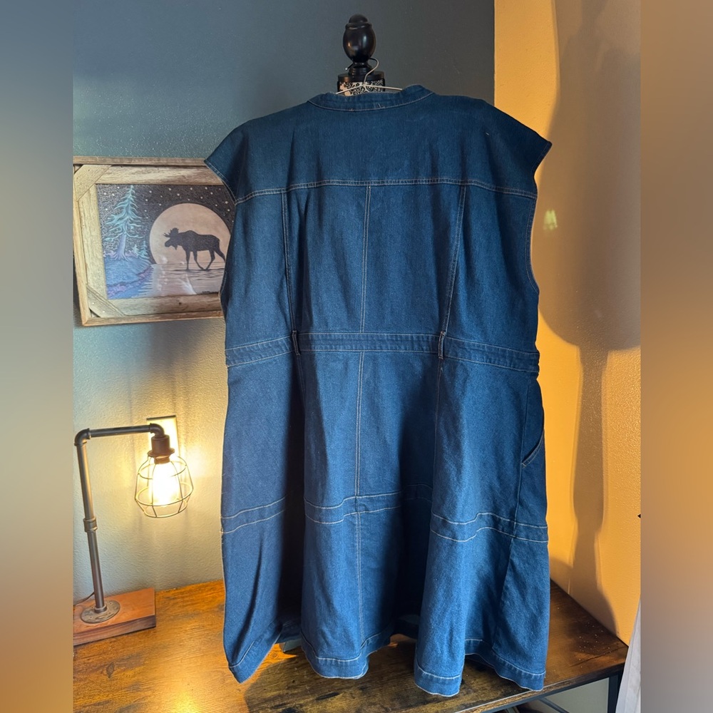 Eloquii Blue Denim Midi Dress - Picture 3 of 8